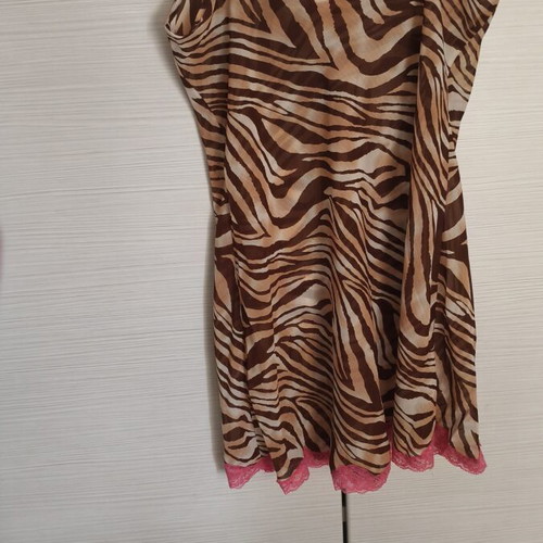 Mystico Animal Print Nightdress medium like new with pink lace