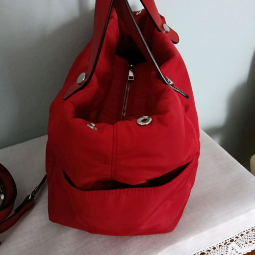 Nylon fabric hand bag like new, with strap