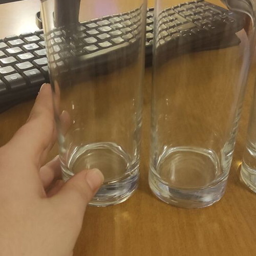 Tube glasses used, set of 3 with one smaller glass