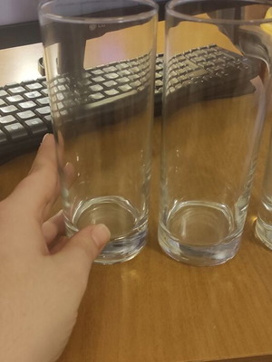 Tube glasses used, set of 3 with one smaller glass