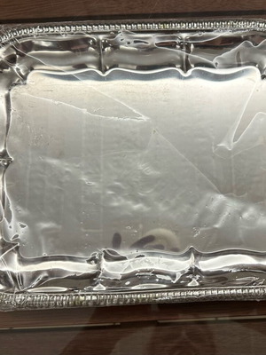 Silver Rectangular Serving Tray new with decorative edge