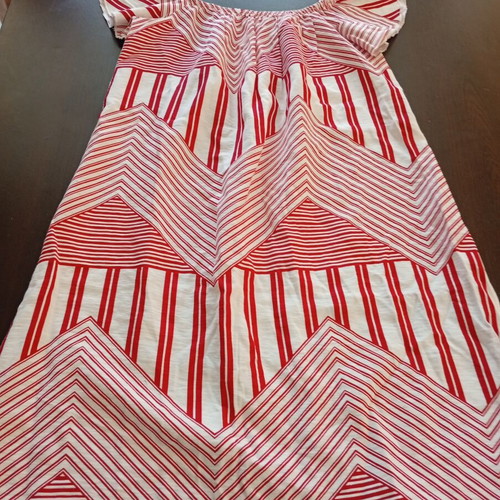 Anel dress cool, red and white, size small, loose fit