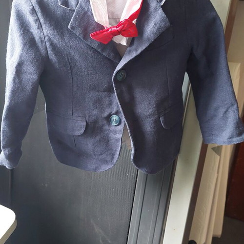 Marasil baptism set 12 months like new with shirt and bow tie