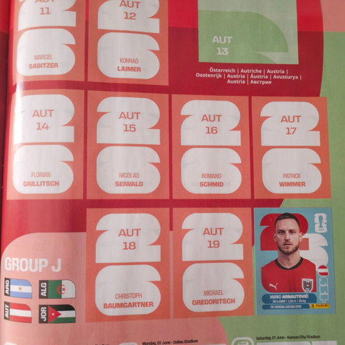 Panini World Cup 2026 album with 10 Adrenalyn cards and 11 stickers