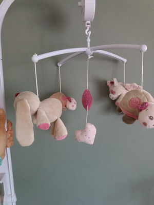 Nattou Musical Baby Crib Mobile like new, washable plush toys