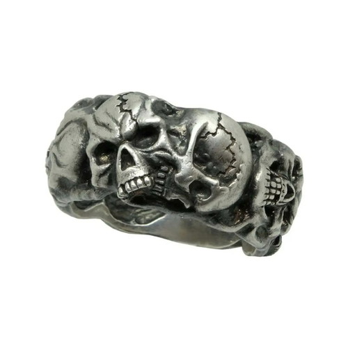 Handmade Sterling Silver 925 Skull Band Ring New