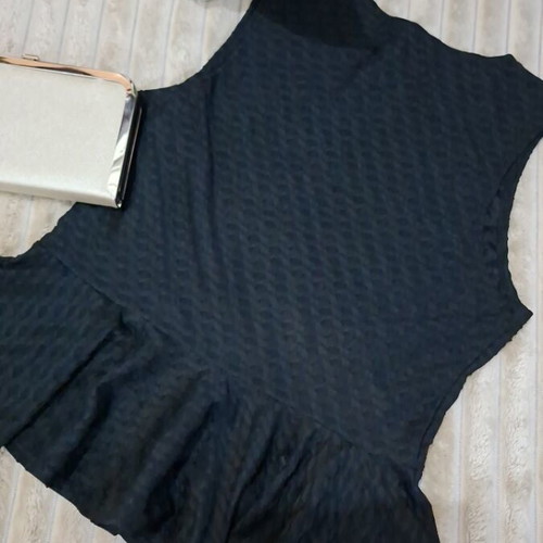 Atmosphere Black Textured Tank Top Size L like new