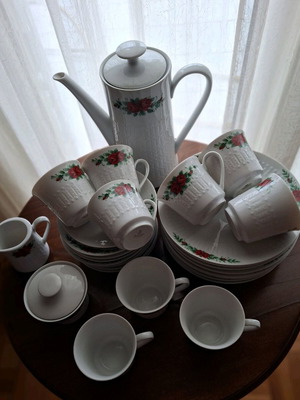 Vintage coffee and dessert set 30 pieces porcelain Bavaria like new