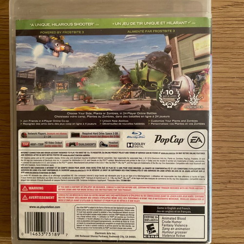 Plants vs Zombies Garden Warfare for PlayStation 3 used with manual