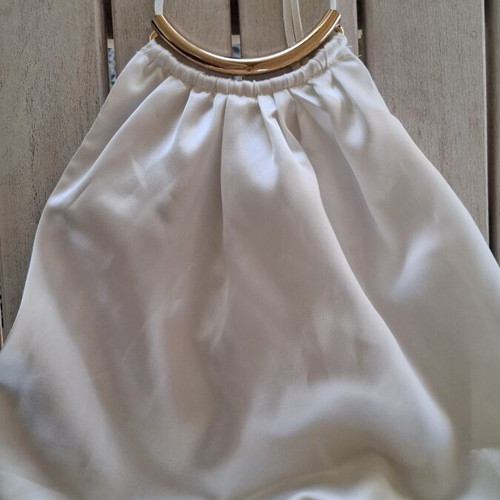 Zara white top with gold detail