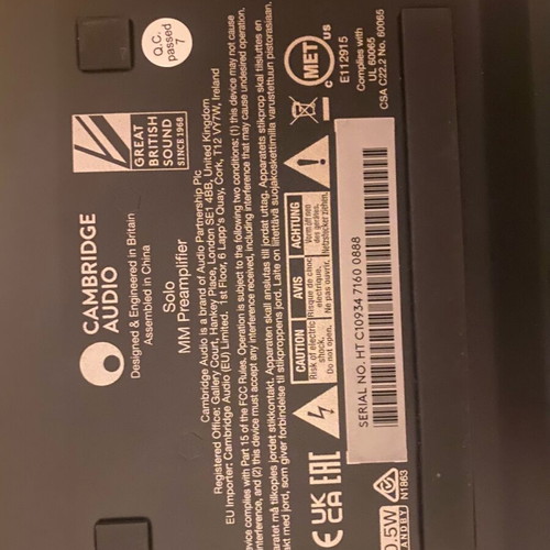 Cambridge Audio Solo MM phono MM amplifier like new