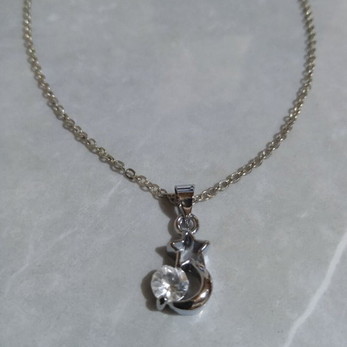 Necklace with star and moon in silver, like new