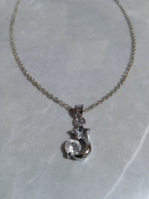 Necklace with star and moon in silver, like new