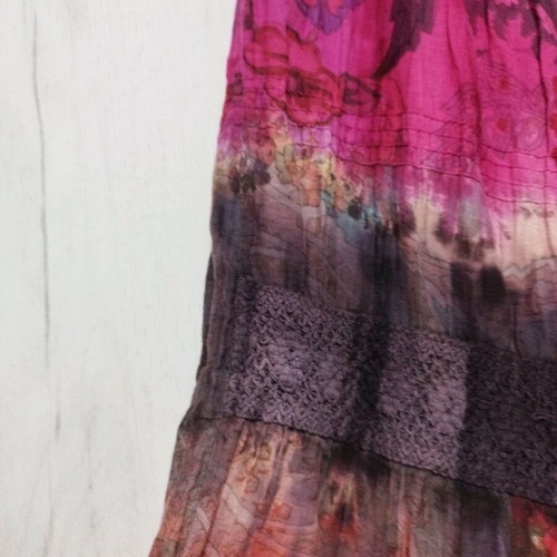 Aristoteli Bitsiani long cotton skirt with patchwork elements like new