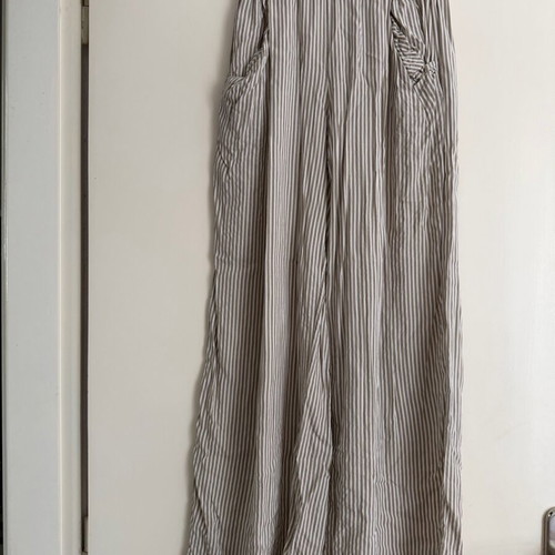 Striped palazzo pants like new, beige/white, size S