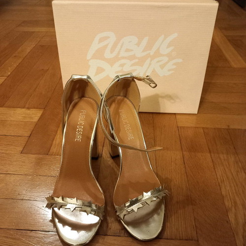 Public Desire silver sandals like new with star details