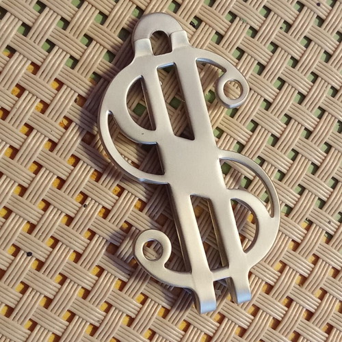 Money clip in dollar shape, like new, steel