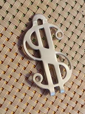 Money clip in dollar shape, like new, steel