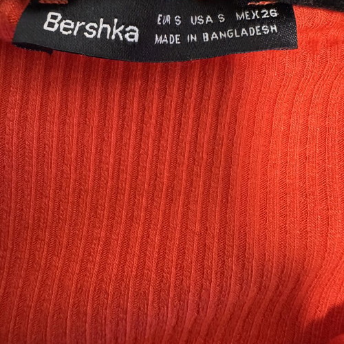 Bershka red maxi dress, slim fit with slit