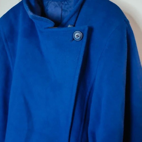 Vintage wool coat Modèle Juliette electric blue like new XXL