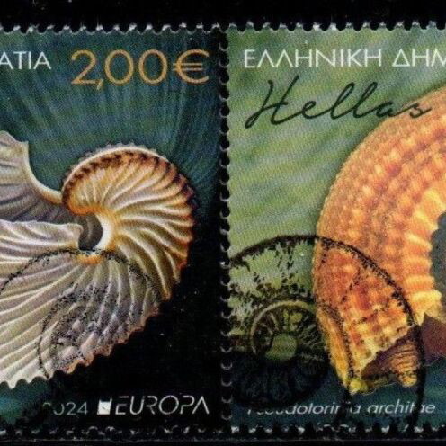 Hellas 2024 Europa CEPT complete stamp set with first day cover