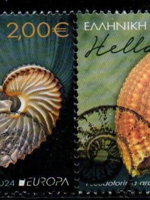 Hellas 2024 Europa CEPT complete stamp set with first day cover