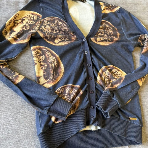 Dolce & Gabbana cardigan used with coin print, dark blue