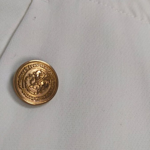 Zara pants L 40 like new, white with gold details