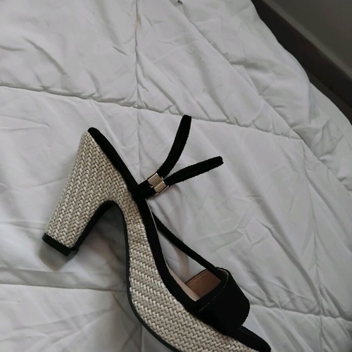 Women Heels New Black Sandals Size 36