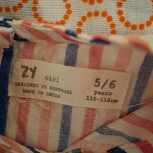 Striped dress for girl 5-6 years like new, multicolored