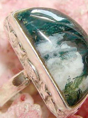 Ocean Jasper ring in 925 silver, new