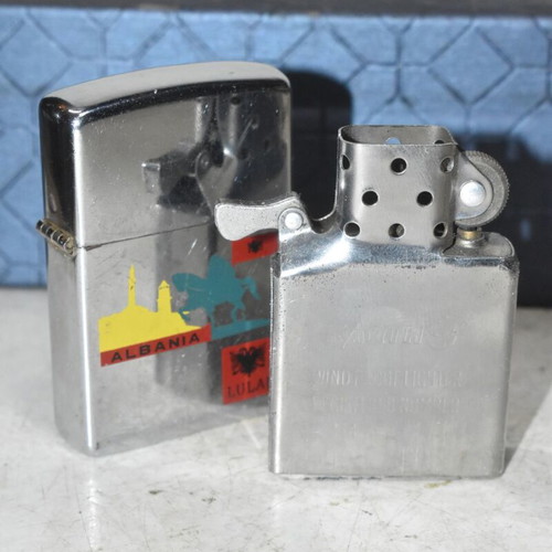 Earth vintage lighter used with Albanian theme