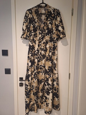 Shein Curve 1XL Maxi Dress like new, black and beige boho print