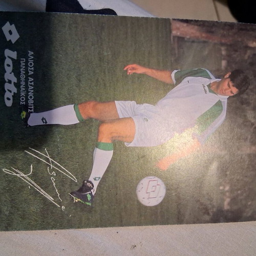 Autographs of Panathinaikos and PAOK players like new, authentic