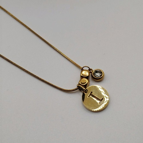 Handmade new necklace with hematite, crystal and stainless steel, gold color