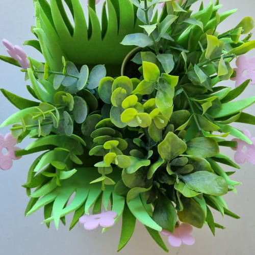 Flying Tiger Copenhagen large basket with 3 artificial plants in Vicko pots