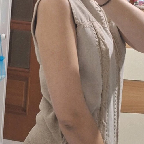 Beige suede-knit vest like new, size S/M