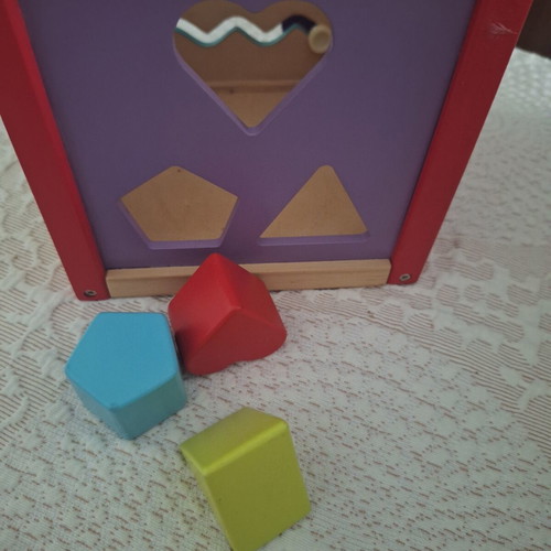 Wooden educational cube toy like new