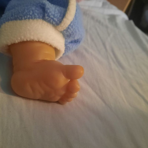 Vintage large doll happy baby in excellent condition, 60 cm tall