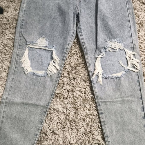 Jeans with rips new, size M, blue