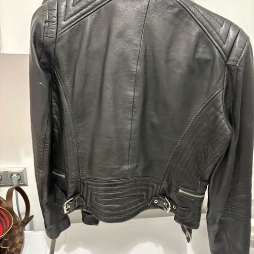 Zara μαύρο πανωφόρι μπουφάν biker γνήσιο δέρμα μεταχειρισμένο