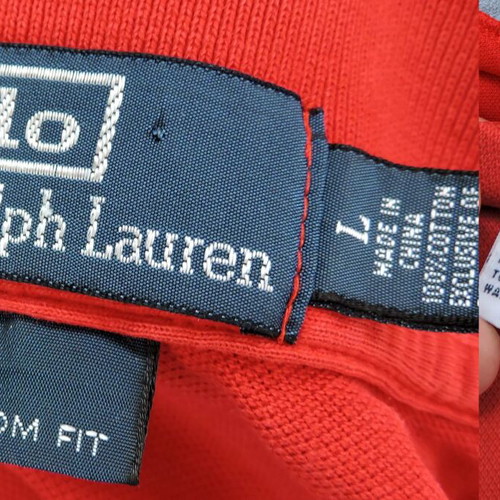 Polo Ralph Lauren Big Pony Red Polo Shirt used, Custom Fit, Men's L