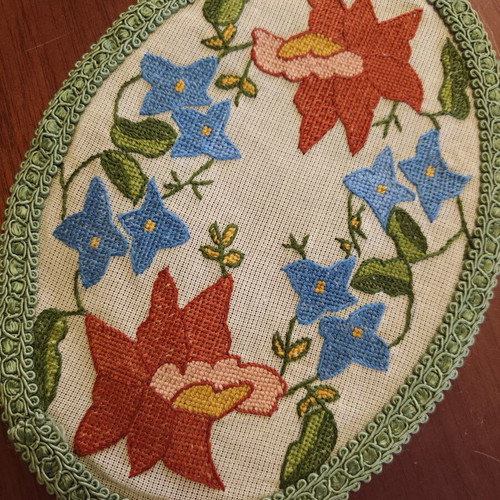 Handmade old table linen set used, 30x50 and 18x25 cm