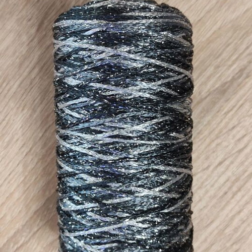 Metallic Thread knitting yarn with iridescent thread, black, gray, purple, pink new
