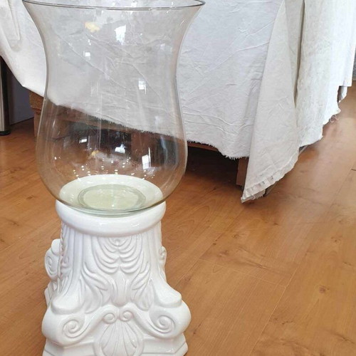 Candleholder with White Ceramic Base 26x26x58.5cm New