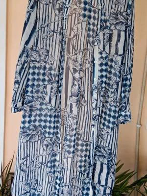 S&P Maxi Transparent Salopette like new, white and blue