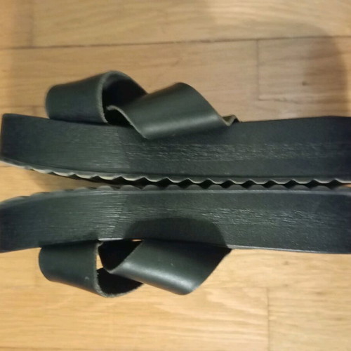 Vekelidis Black Leather Platform Sandals used, size 38