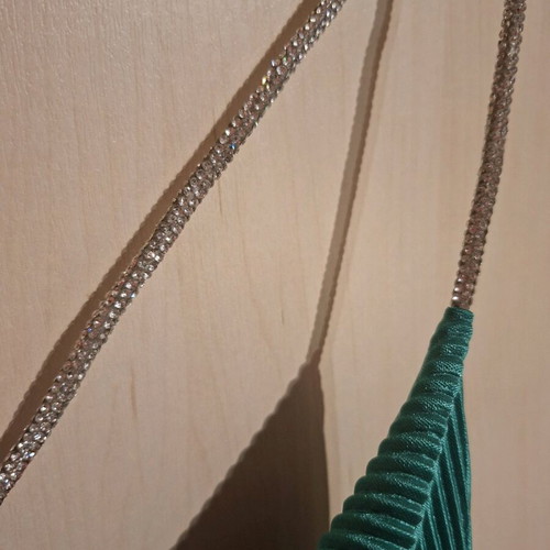 Draped green top with rhinestone straps new