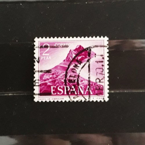 Γραμματόσημο Ισπανίας 1969 2pta Gibraltar μωβ σαν καινούργιο