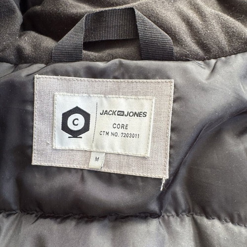 Jack & Jones winter coat used, gray, faux-fur hood